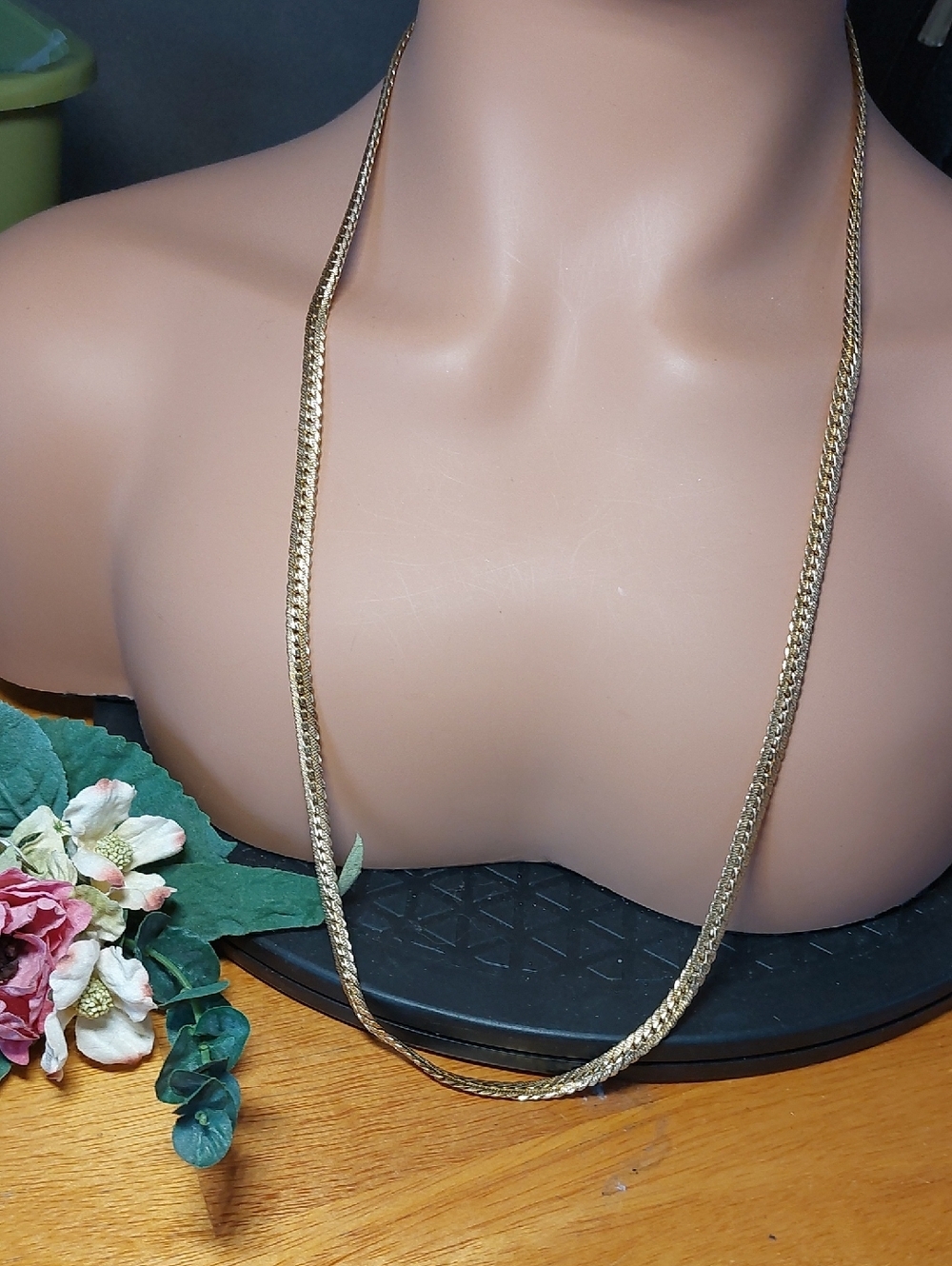 Vintage Trifari Long Gold Plated 28" Chain Necklace Beautiful!